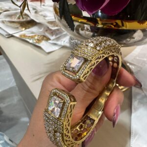 Diamond Open Bypass Cuff Bracelet