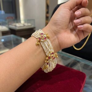 Gold-Plated Multi-Strand Seed Pearl Bracelet