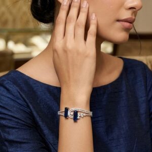 Modern Silver-Plated Open Bow Cuff Bracelet