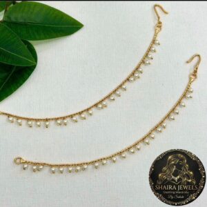 Gold-Plated Single-Strand Pearl Ear Chains