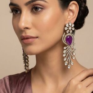 Exquisite Amethyst and Diamond Chandelier Statement Drop Earrings