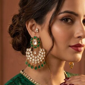Gold Oversized Meenakari Chandbalis