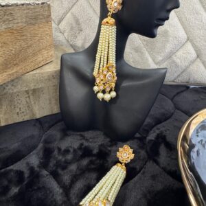 Gold Multi-Strand Seed Pearl Tassel Earrings