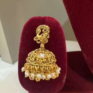 Gold Peacock Jhumka Earrings