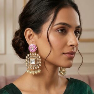Gold Square Chandelier Earrings