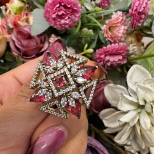 Gold Floral Nakshi Ring
