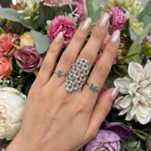 Royal Blue Sapphire Tiered Crown Ring