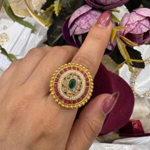 Contemporary Marquise Emerald Cluster Ring