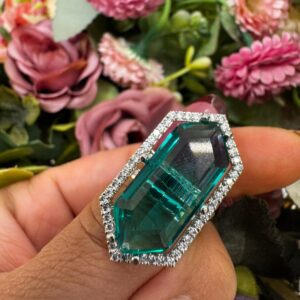Art Deco Geometric Diamond Shield Ring