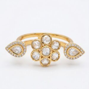 Traditional Marquise Emerald Crown Ring