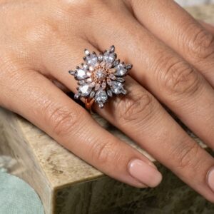 Antique Gold Floral Nakshi Dome Ring