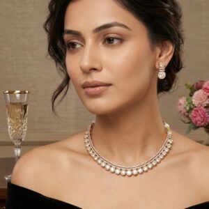 Elegant Rose Gold American Diamond