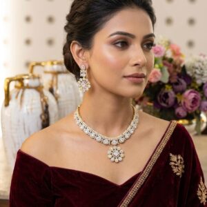 Royal Kundan Polki Ruby Meenakari Statement Set