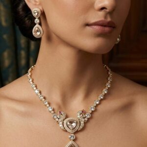 Contemporary Diamond and Gold Jewelry Set