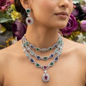 3-Tier Multi-Gemstone Layered Necklace Set
