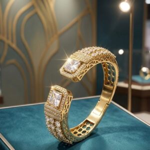 Diamond Open Bypass Cuff Bracelet