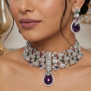 Multilayed Diamond Statement Necklace
