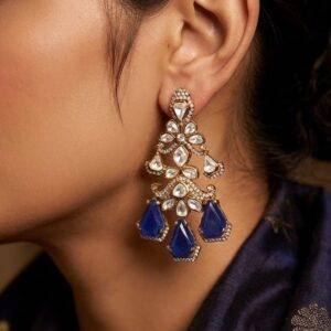 Sapphire Blue Chandelier Dangler Earrings
