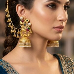 Vintage Matte Gold Pearl Drop Earring