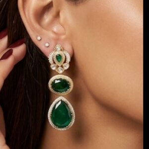 Emerald Green Tiered Drop Earrings