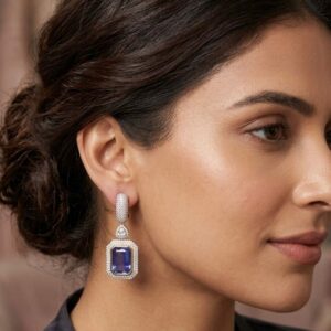 Royal Blue Sapphire Crown Studs