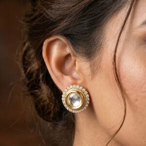 Traditional Kundan Square Studs