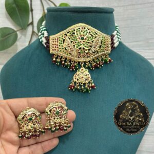 Gold Plated Jadau Necklace Set