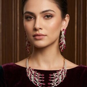 Ruby and Diamond Necklace Set
