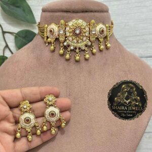 Premium quality Gold plated Antique finish choker set
