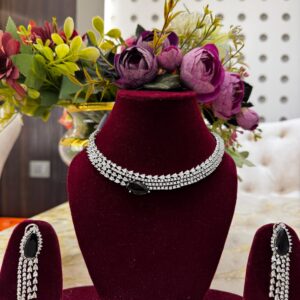 Multi-Strand Silver Bead Choker Set