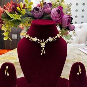 Two-Tone Floral Festoon Necklace Set