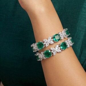 breathtaking rhodium-plated green emerald
