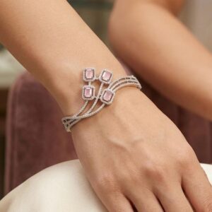 ontemporary Silver Multi-Strand Abstract Geometric Cuff Bracelet