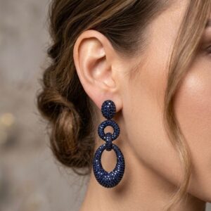 Chic Jet Black Pave Triple Link Drop
