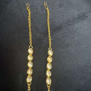 Traditional Gold-Plated Bead Accent Earchain