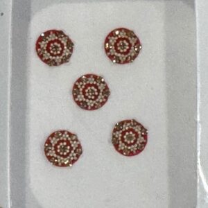 Maroon Round Designer Bindi Pack with Crystal Accents