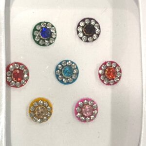 Multi-Colored Round Stone Bindi Combo Set