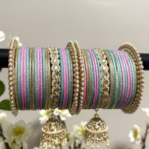 Pastel Pink & Blue Bangle Set