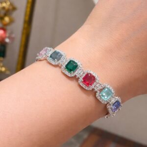 2 piece Radiant Multi-Gemstone bangles