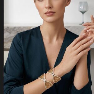 Aura Sculpted Infinity Statement Bangles(Set of 2)