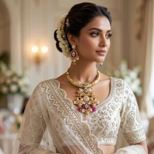 Antique Gold-Plated Matte Finish Pendant Choker Necklace