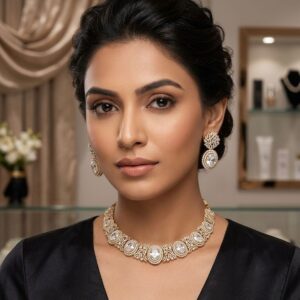 Diamond and White Sapphire Choker Set