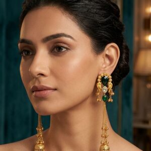 Shoulder-dusting long drop earrings
