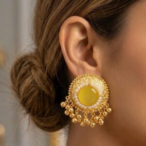 Oversized sunburst stud earrings